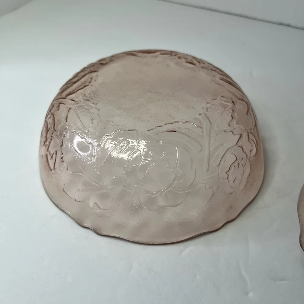 Arcoroc Pink Depression Glass Bowl - Pink Rose 6